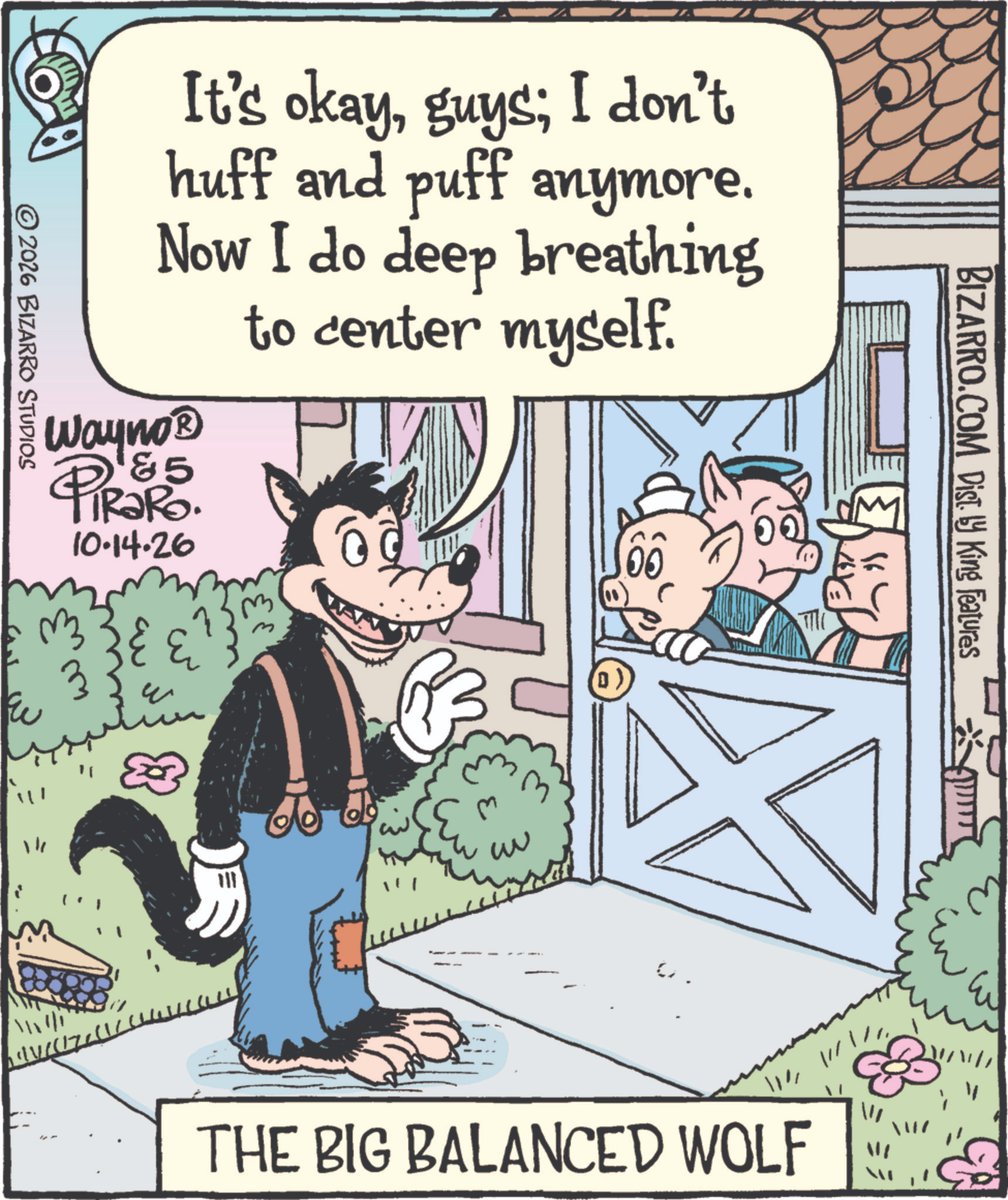 DalePederson's tweet photo. #Wednesday #Creators Wayno & Piraro #updating a #fabled #quartet's #interactions in their #comic "Bizarro" #today ... with a #big #potential to change the whole #tale. https://t.co/V3XxwZG5Vn