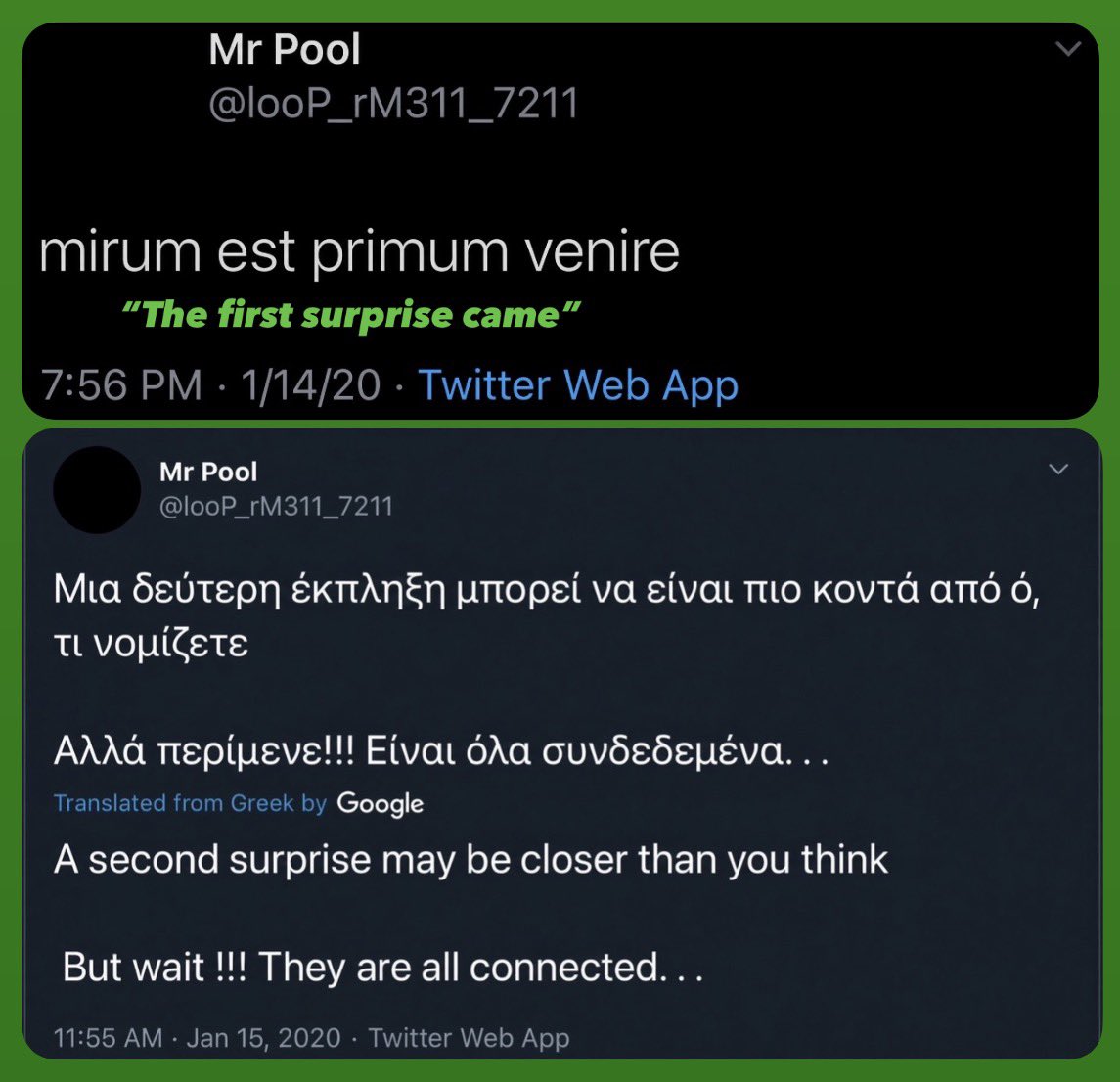 EsotericKang's tweet photo. David “𝗜𝘁’𝘀 𝗮𝗹𝗺𝗼𝘀𝘁 𝘁𝗶𝗺𝗲!” 10/14/2026

Mr Pool “🪐(𝘁𝗶𝗺𝗲)” 8/22/20 @ 11:40
11:40 👉🏽 𝟭𝟬/𝟭𝟰

Baba “𝗪𝗵𝗲𝗻 𝘁𝗵𝗲 𝗖𝗹𝗼𝗰𝗸 𝗦𝘁𝗿𝗶𝗸𝗲𝘀 𝟭:𝟯𝟯 - 𝗧𝗶𝗰𝗸 𝗧𝗼𝗰𝗸” @ 11:40 AM (11:40 👉🏽 𝟭𝟬/𝟭𝟰)

Ikaustat “𝗧𝗵𝗲 𝗰𝘆𝗰𝗹𝗲 𝘁𝘂𝗿𝗻𝘀 𝗮𝗴𝗮𝗶𝗻, 𝗮𝗻𝗱 𝗮 𝘀𝗲𝗰𝗼𝗻𝗱 𝘄𝗲𝗲𝗸 𝗼𝗳 𝗴𝗹𝗼𝗿𝘆 𝗮𝗽𝗽𝗿𝗼𝗮𝗰𝗵𝗲𝘀, 𝗵𝗶𝗱𝗱𝗲𝗻 𝘄𝗶𝘁𝗵𝗶𝗻 𝘁𝗵𝗲 𝗳𝗼𝗹𝗱𝘀 𝗼𝗳 𝘁𝗶𝗺𝗲.” 7/27/24 @ 4:11 PM
4:11 🪞 𝟭𝟬/𝟭𝟰

Mr Pool “𝗔 𝘀𝗲𝗰𝗼𝗻𝗱 𝘀𝘂𝗿𝗽𝗿𝗶𝘀𝗲 𝗺𝗮𝘆 𝗯𝗲 𝗰𝗹𝗼𝘀𝗲𝗿 𝘁𝗵𝗮𝗻 𝘆𝗼𝘂 𝘁𝗵𝗶𝗻𝗸” 1/15/20
1/15 👉🏽 𝟭𝟬/𝟭𝟱

$XRP is currently trading at $1.33…

👀👀👀👀👀👀👀👀