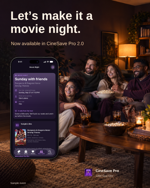LittleGuyDev's tweet photo. CineSave Pro is finally approved and on the App Store! Download it now, find a deal, and plan your next movie night! https://t.co/qfiOkURvfM

 #Movies #MovieDeals #MovieNight https://t.co/B4AIK6Q7Fi
