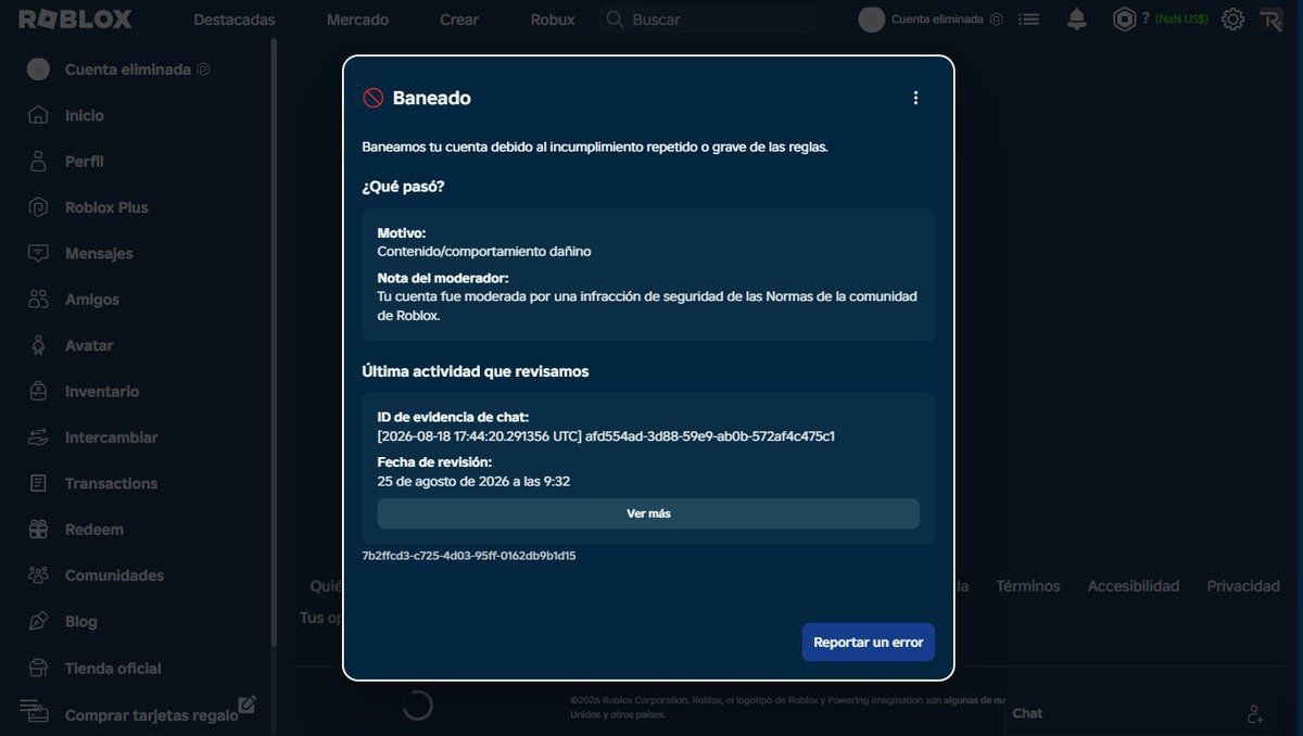 0iDny's tweet photo. ‼️Day 50 since my Roblox ban‼️
 
Still no updates from "Violations &amp; Appeals."

Still getting the same responses.

I'm about to submit an MIDR.

Repost if you're in the same situation.🔁
 
(User: 0iDny)
@RoUtilityNews @Roblox @DavidBaszucki $RBLX https://t.co/kpE8UhZrJk
