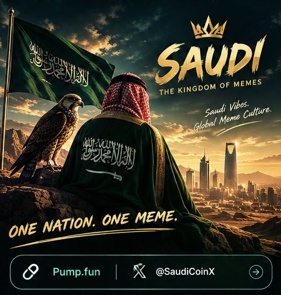 SaudiCoinX's tweet photo. $SAUDI is more than just a meme coin ..
It's the beginning of a community that brings together Saudi identity and global meme culture!
Together, we're building a strong project, a real community, and a bigger vision for the future.
Join us and be part of the journey! https://t.co/mOGSDr7jP1