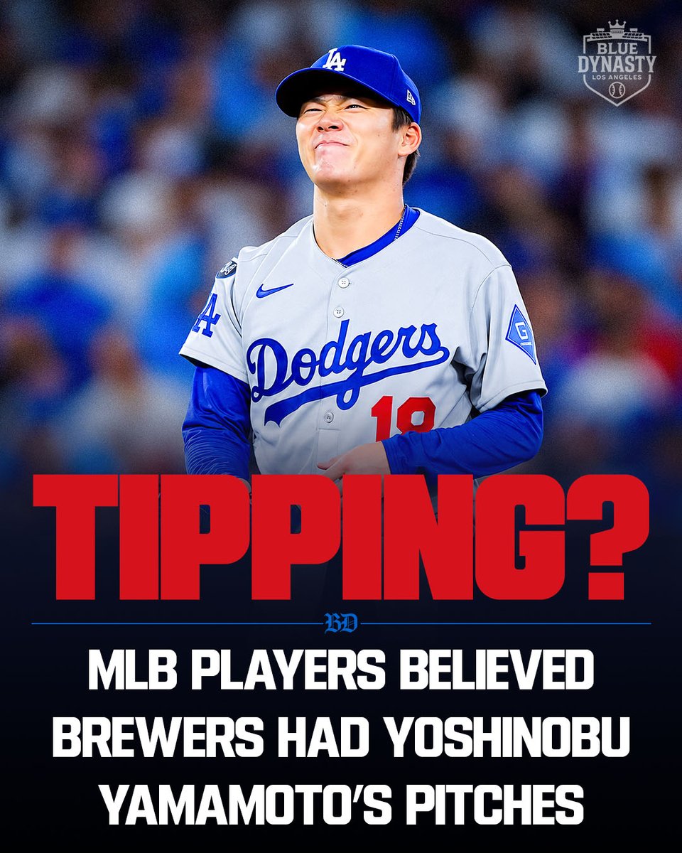 D_BlueDynasty's tweet photo. David Vassegh revealed on AM 570 that players around MLB were texting him during Game 2 because they believed the Brewers had Yoshinobu Yamamoto’s pitches.

Vassegh specifically pointed to at-bats from Jake Bauers and Brice Turang. Bauers fouled off six consecutive pitches during a 12-pitch walk before Yamamoto’s night ended after only 2⅔ innings.

There is no confirmation that Yamamoto was tipping pitches or that Milwaukee knew what was coming—but other players apparently saw something that caught their attention.

What do you think?

#Dodgers #BlueDynasty #NLCS