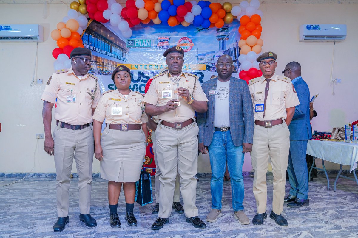 FAAN_Official's tweet photo. The Federal Airports Authority of Nigeria (FAAN) rounded off its three-day International Customer Service Week celebration with stakeholder engagement, awards and recognition, celebrating the people and partnerships driving service excellence across our airports.

Held under the theme “Extra Mile,” the celebration featured school outreach, passenger engagement and raffle draws, alongside discussions on exceeding customer expectations and improving service delivery.

Representing the MD/CE, Mrs Olubunmi Kuku, the Director of Airport Operations, Capt. Abdullahi Mahmood, challenged staff to make going the extra mile a daily commitment, while deserving staff, stakeholders and partners were recognised for their contributions to service excellence.

At FAAN, every interaction counts, every passenger matters, and excellence is the standard.

#FAAN #CustomerServiceWeek2026