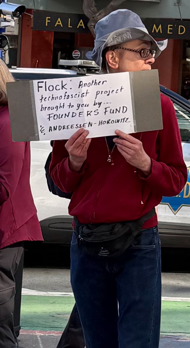 contentnow's tweet photo. #techcrunchdisrupt2026 @flocksafety  @garrettlangley in conversation with @TechCrunch @Cookie amid few protestors https://t.co/Lz1gU6W5vE