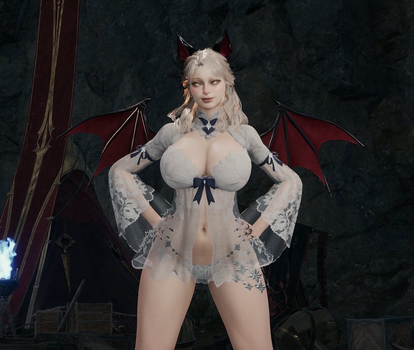 Nicoleaf2c's tweet photo. Aion 2 is so much fun! I love dressing like a slut and watching players stare at my huge tits :3 https://t.co/NGkIE1bkCk