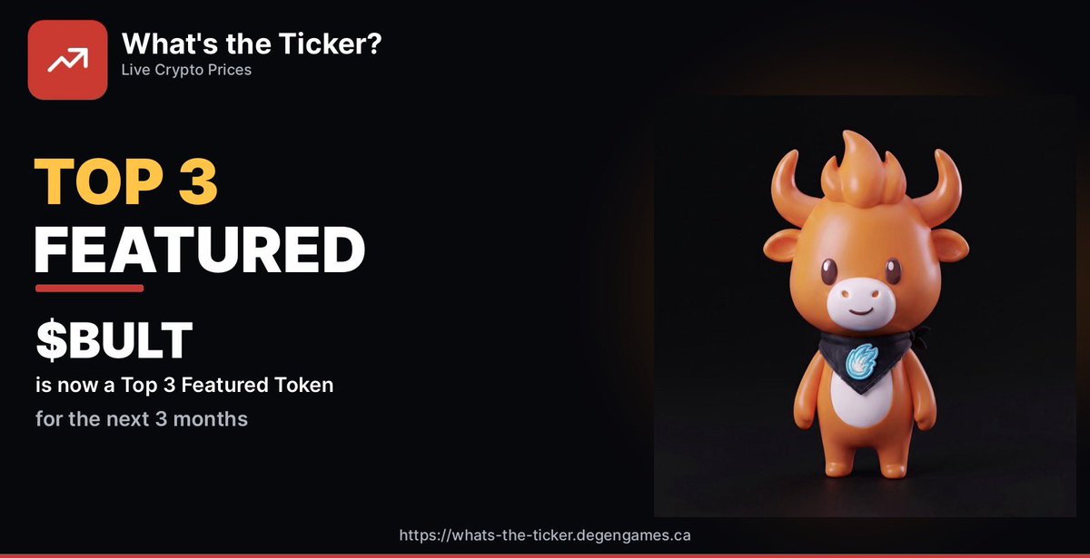 TickerCryptoApp's tweet photo. New featured token: @BULTcrofam 
The ticker is: $BULT https://t.co/gV09eSeNDK