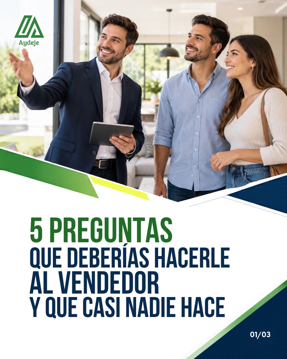 Aydeje's tweet photo. Antes de comprar, no preguntes solo el precio. Averigua por qué vende, cuánto lleva publicada, qué reparaciones ha tenido, cuánto cuesta mantenerla y qué incluye.
Mejores preguntas reducen sorpresas.
#AYDEJE #BienesRaíces #CompraDeVivienda #Inmuebles https://t.co/zTmXGmVH3z