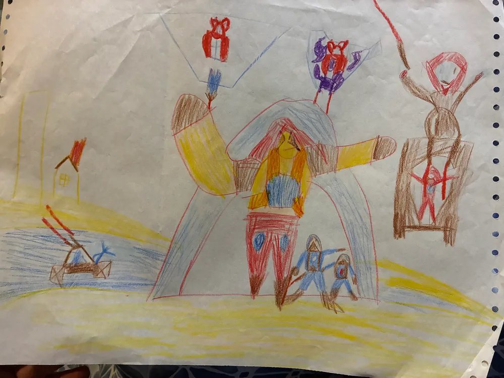 TheBurnham's tweet photo. Here’s a Zartan I drew when I was a wee one. Who is in Destro’s cage? Was I drawing stuff from a specific episode? https://t.co/tbOJvhAhgt