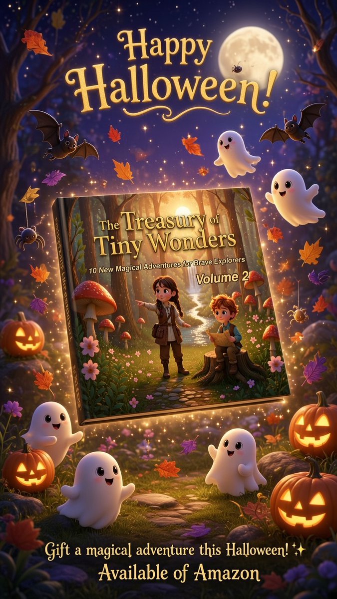 MZpublishingcom's tweet photo. https://t.co/RnlQQ59LDS
Join the happy ghosts and explore a forest of wonders!
The Treasury of Tiny Wonders Vol. 2 brings 10 NEW magical stories for your own little brave explorers! The perfect non-spooky Halloween read.
#KidsFiction #HalloweenSpirits #AmazonBooks #Halloween2026 https://t.co/JAGvaZgQNL