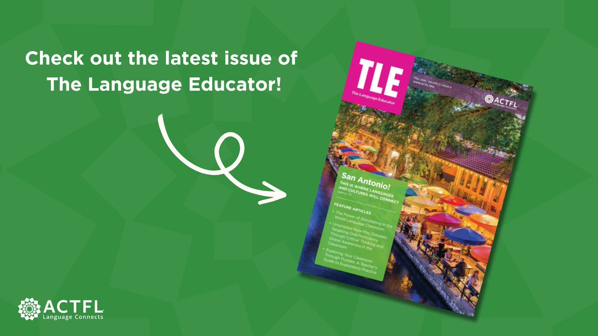 actfl's tweet photo. The Fall 2026 edition of The Language Educator is here! 🍂📖

Check out the new edition today at: https://t.co/lVw6groUi1🔗 #TheLanguageEducator #ACTFL https://t.co/CkwyD51KBh