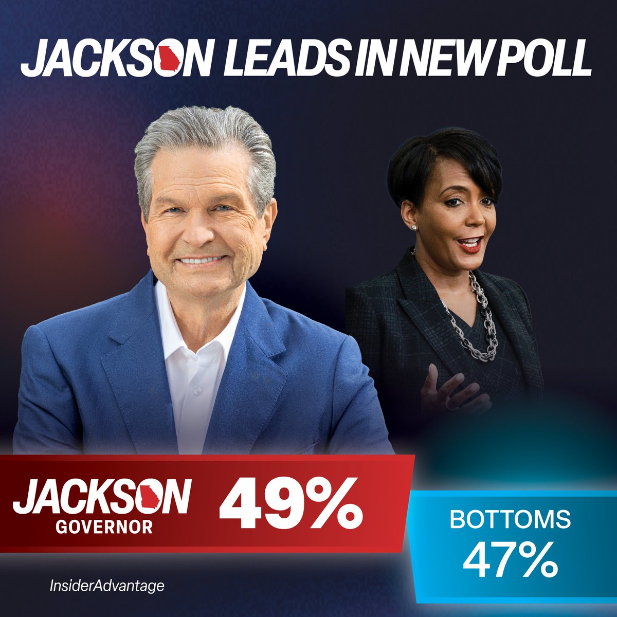 RickJacksonGA's tweet photo. We have the momentum because Georgians across our state want a governor who shows up, stays, and finishes the job, not one who cuts and runs when things get hard. 

But it all comes down to the next 20 days. VOTE EARLY! https://t.co/ppAYcOa3HG