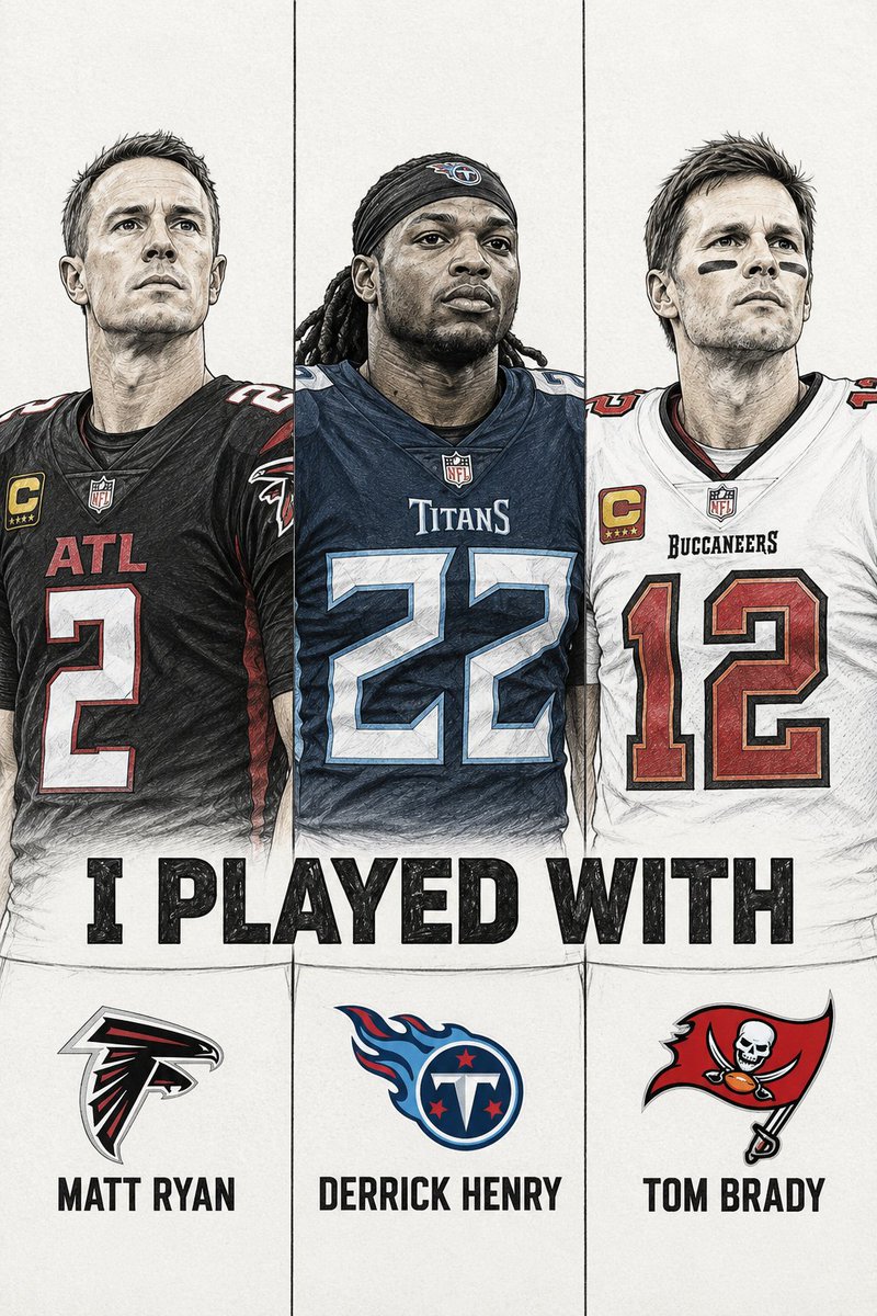 NFLTodayX's tweet photo. Only real NFL fans are getting this one 

I played with Matt Ryan, Derrick Henry &amp; Tom Brady.

Can you guess who I am? https://t.co/6TjFDPGz6x
