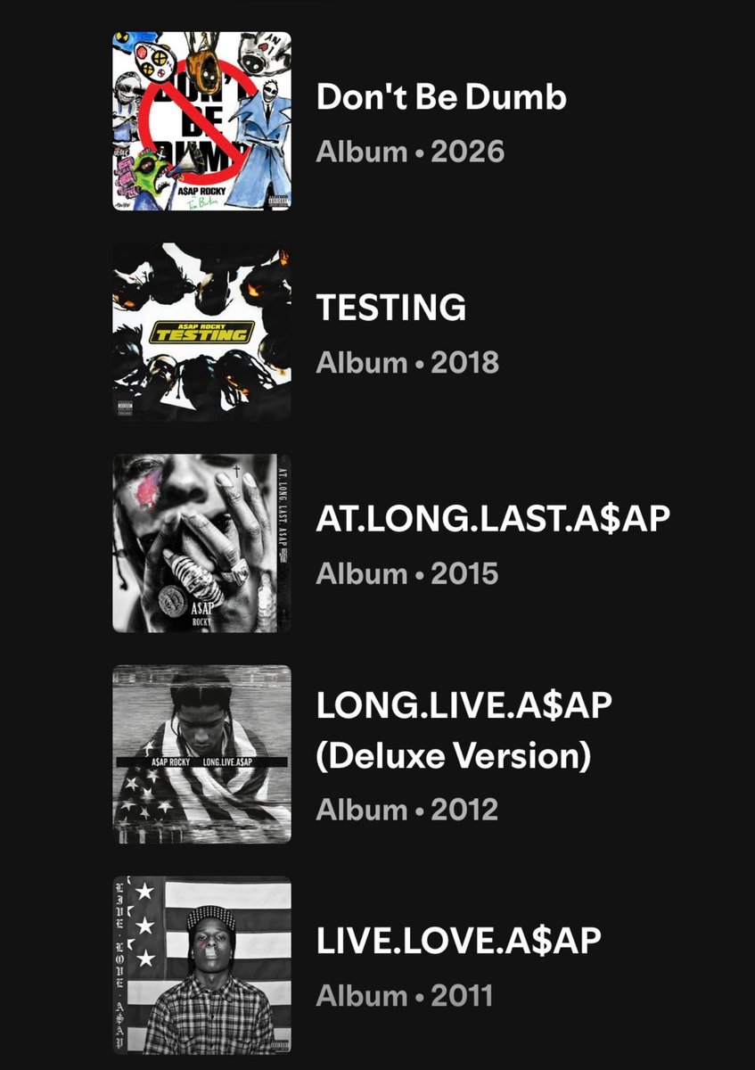 nfr_podcast's tweet photo. A$AP Rocky says ‘DONT BE DUMB’ is currently his best album 👀

“Number one at the moment, not to take away nothing from my classics, it's always going to be my classics, those are the first out.”

“But I think sonically and I think visually and conceptually, it was the most thought out and executed in that way.” (via Complex)