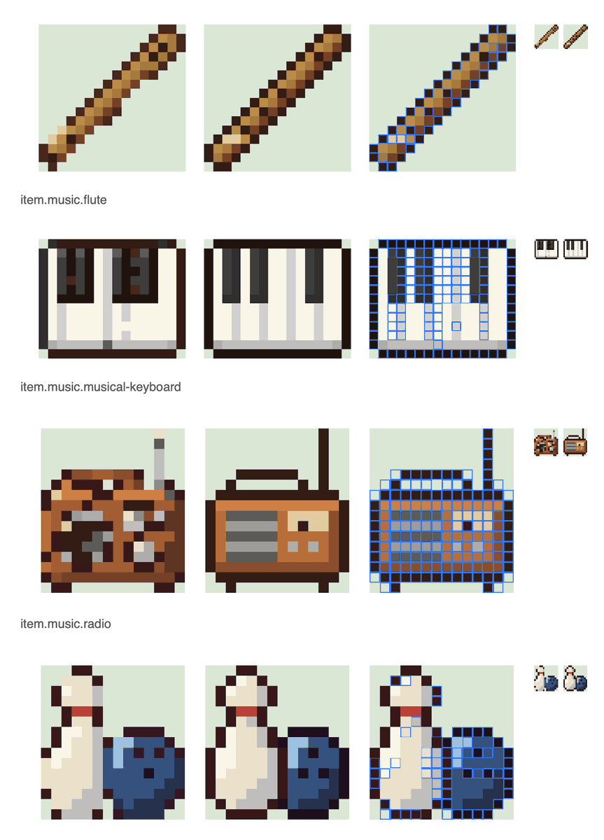 hanagasa_ai's tweet photo. ４体のAIエージェントが数百のpixelアートを直に修正している。。。なんて時代だ
修正は１個1分ぐらいです https://t.co/thoZSS2SBG