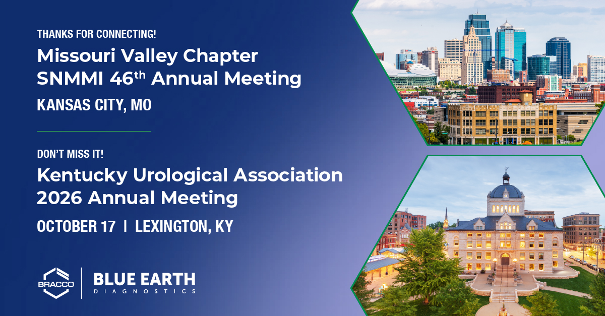 BlueEarthDx's tweet photo. From Kansas City to Lexington!
We recently connected with colleagues at the Missouri Valley Chapter SNMMI Annual Meeting and are looking forward to the Kentucky Urological Association Annual Meeting on Oct. 17.
We hope to see you there!
#BlueEarthDx #NuclearMedicine #Urology https://t.co/Dr5yw8zGtE