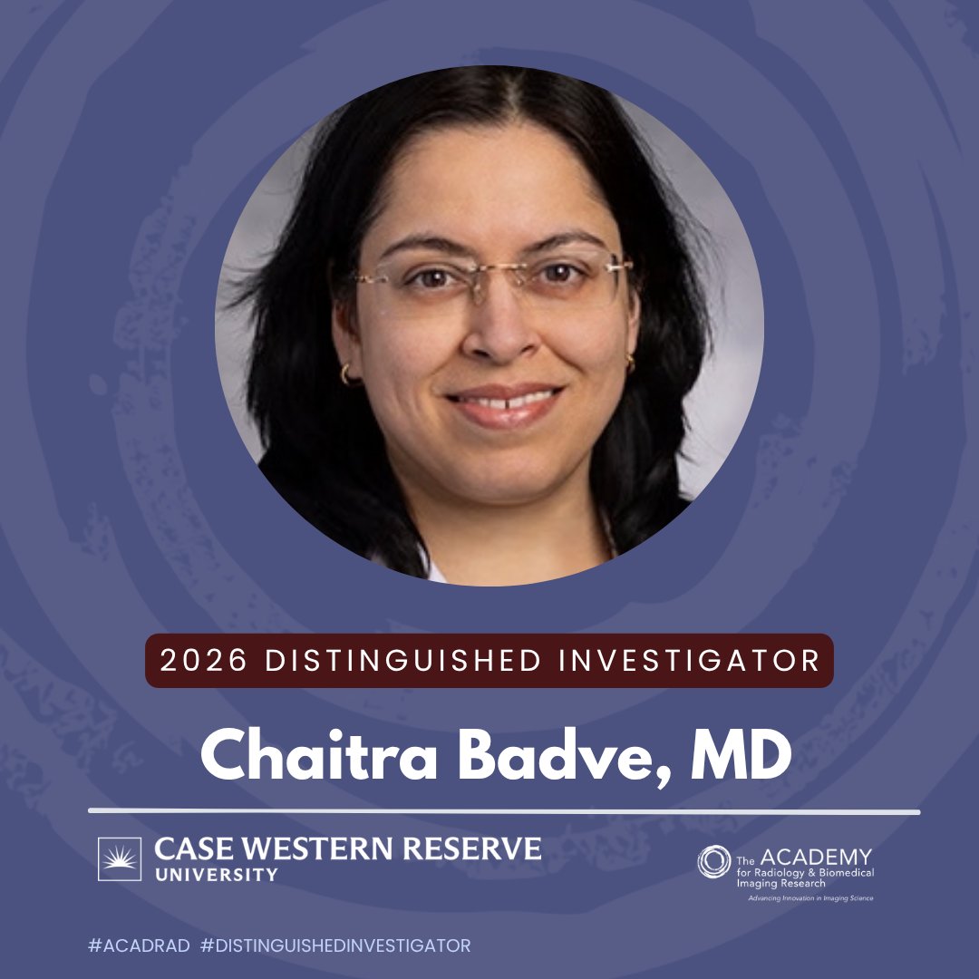 AcadRad's tweet photo. 5/5 🎉Dr. Chaitra Badve led the first clinical application of MR Fingerprinting in adult brain tumors, opening the door to non-invasive, quantitative tumor characterization through multi-institutional, NIH-funded team science. @CWRUimaging @cwru https://t.co/YzYOQsN3R0