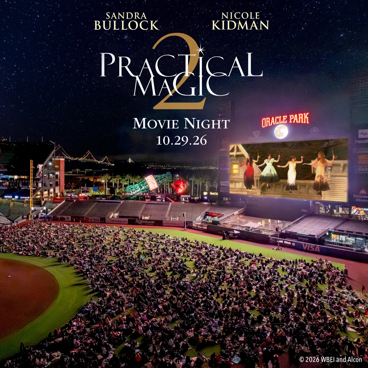 OracleParkSF's tweet photo. #PracticalMagic2 is bringing the magic to Oracle Park on October 29 🔮 Tell your coven and get tickets at https://t.co/kbQWd6Z639 https://t.co/oTL6OeVBCW