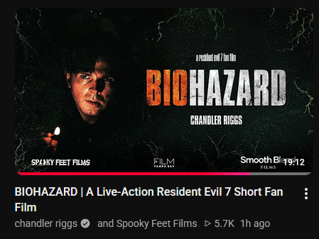 devilleon7's tweet photo. Just watched this fan-made RE7 short film adaptation by actor Chandler Riggs. It's only a proof of concept but it proves that some games can absolutely be adapted into movies and be great if they lock in, provided they cut a few corners that aren't too huge. Highly recommend! https://t.co/Ilpmaxhhzj