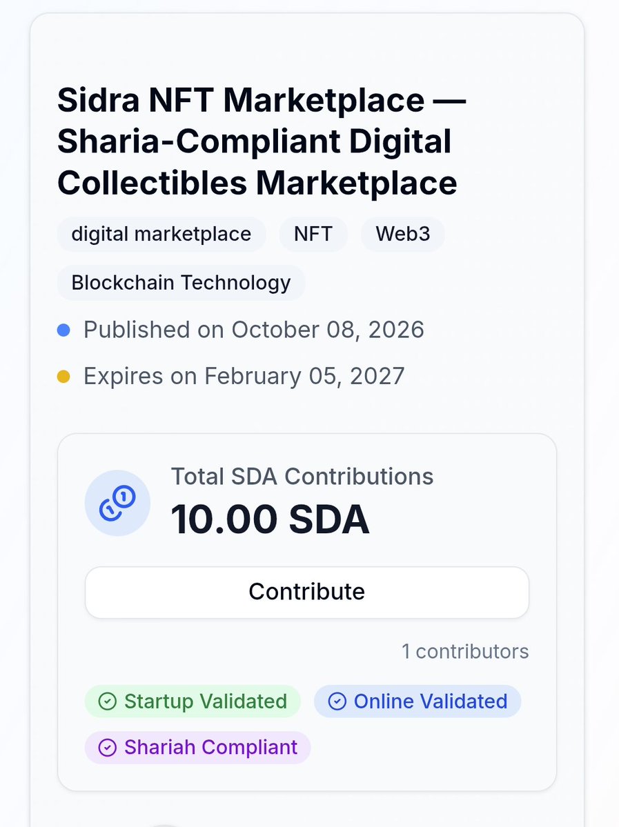 CorePlus_Org's tweet photo. @FahimIs30793805 ✅️🛐

🚀 SIDRA NFT Marketplace 🌍

We’re looking for 5 team members from different countries and a total of 2,000 SDA to help build our Sharia-compliant NFT marketplace.

💎 Support us with 10–2,000 SDA or join our team!

🔗 Join &amp; support us:
https://t.co/XHsxpiyMV7 https://t.co/YkLD4gQ7O3