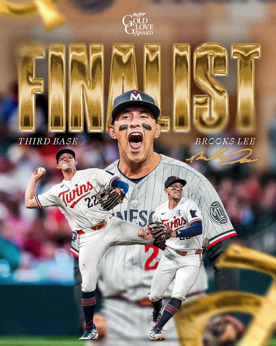 Twins's tweet photo. Congrats to Brooks Lee for being named a Gold Glove finalist! https://t.co/tu8rkyUJZJ