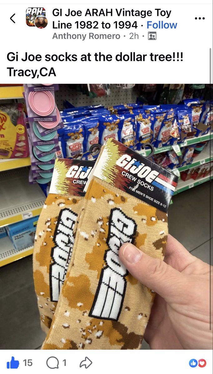 PG_Toys's tweet photo. Thanks to Anthony Romero on Facebook for letting us know they have 

💥GIJOE Chocolate Chip  🍪 Camo Socks at Dollar Tree!  

Happy hunting! https://t.co/bJ1q0DSV1t