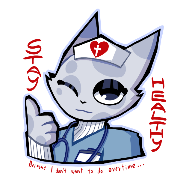 hazeerror's tweet photo. I'm going to be at Fall Mondocon 2026 closet cosplaying AHA Head Nurse and I designed a sticker
So if anyone recognises me and want to say hi feel free^^ just note that I dont do hugs
Anyways I hope everyone is going to have a lovely weekend! https://t.co/R85LrocPLw