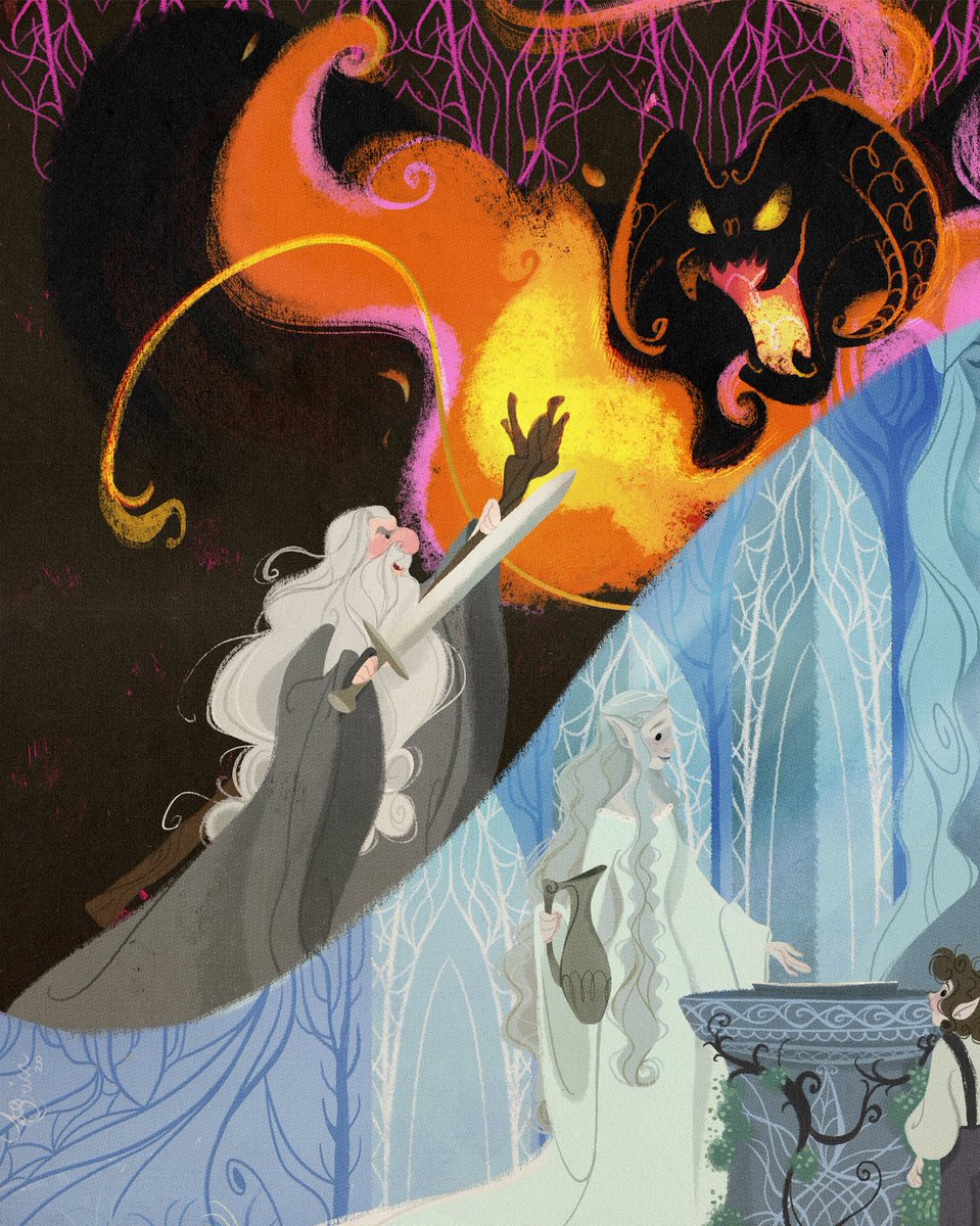 SoyArcastar's tweet photo. El Balrog vs Gandalf. 

Por Nathanna Erica https://t.co/vIdEqNMvaK