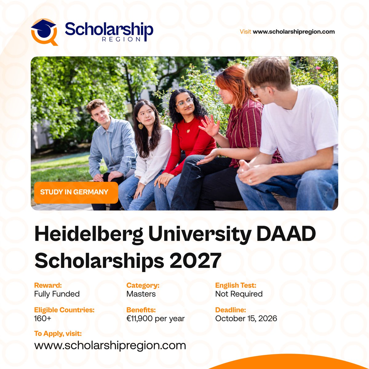scholarsregion's tweet photo. Expires Today!
Today is the final day to apply for this scholarship, submit your application before the deadline.

Boise State University Scholarship in USA 2027 | Fully Funded
https://t.co/tzzyR5GK5J

Heidelberg University DAAD Scholarships in Germany 2027 | Fully Funded
https://t.co/OcPRTMQEtv

Columbia University Human Rights Advocates Program (HRAP) in USA | Fully Funded
https://t.co/4Q6fAUaqUl

2027 University of Michigan African Presidential Scholars Program | Fully Funded
https://t.co/YmPfbAcMlt

Decagon Undergraduate Scholarship Program For Nigerians | Fully Funded
https://t.co/oZIdD8RODc

Segun Idowu Memorial Foundation Scholarship For Nigerians | ₦1 million Award
https://t.co/Q35fTD2C3d

Mississippi State University Scholarship in USA 2027 | Fully Funded
https://t.co/TBplUSStPS