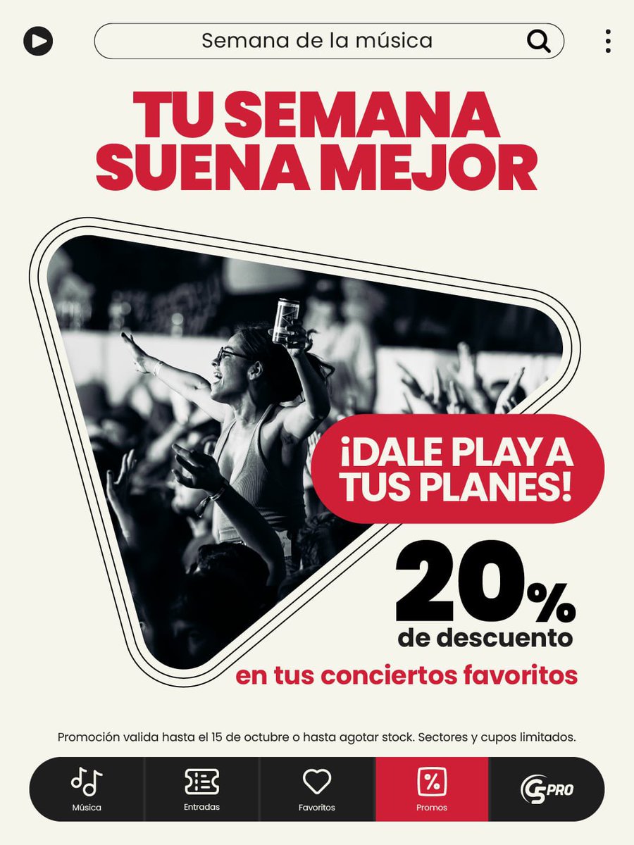 G5pro's tweet photo. ¡𝙏𝙐 𝙎𝙀𝙈𝘼𝙉𝘼 𝙎𝙐𝙀𝙉𝘼 𝙈𝙀𝙅𝙊𝙍! 😍

¡Dale play ▶️ a ese planazo de ir a ver a tus artistas favoritos 🔝 que quedó en pausa! 😏

¡𝘼𝙥𝙧𝙤𝙫𝙚𝙘𝙝𝙖́ 𝙚𝙡 20% 𝙊𝙁𝙁 y 𝙙𝙞𝙨𝙛𝙧𝙪𝙩𝙖 𝙙𝙚 𝙩𝙪𝙨 𝙖𝙧𝙩𝙞𝙨𝙩𝙖𝙨 𝙚𝙣 𝙫𝙞𝙫𝙤! 😁

Compra YA tus entradas en @TicketeaPy https://t.co/oeuHU7vZ9E 📲🎟 

👉🏻 𝙎𝙚𝙘𝙩𝙤𝙧𝙚𝙨 𝙨𝙚𝙡𝙚𝙘𝙘𝙞𝙤𝙣𝙖𝙙𝙤𝙨 𝙮 𝙘𝙖𝙥𝙖𝙘𝙞𝙙𝙖𝙙𝙚𝙨 𝙡𝙞𝙢𝙞𝙩𝙖𝙙𝙖𝙨 👈🏻