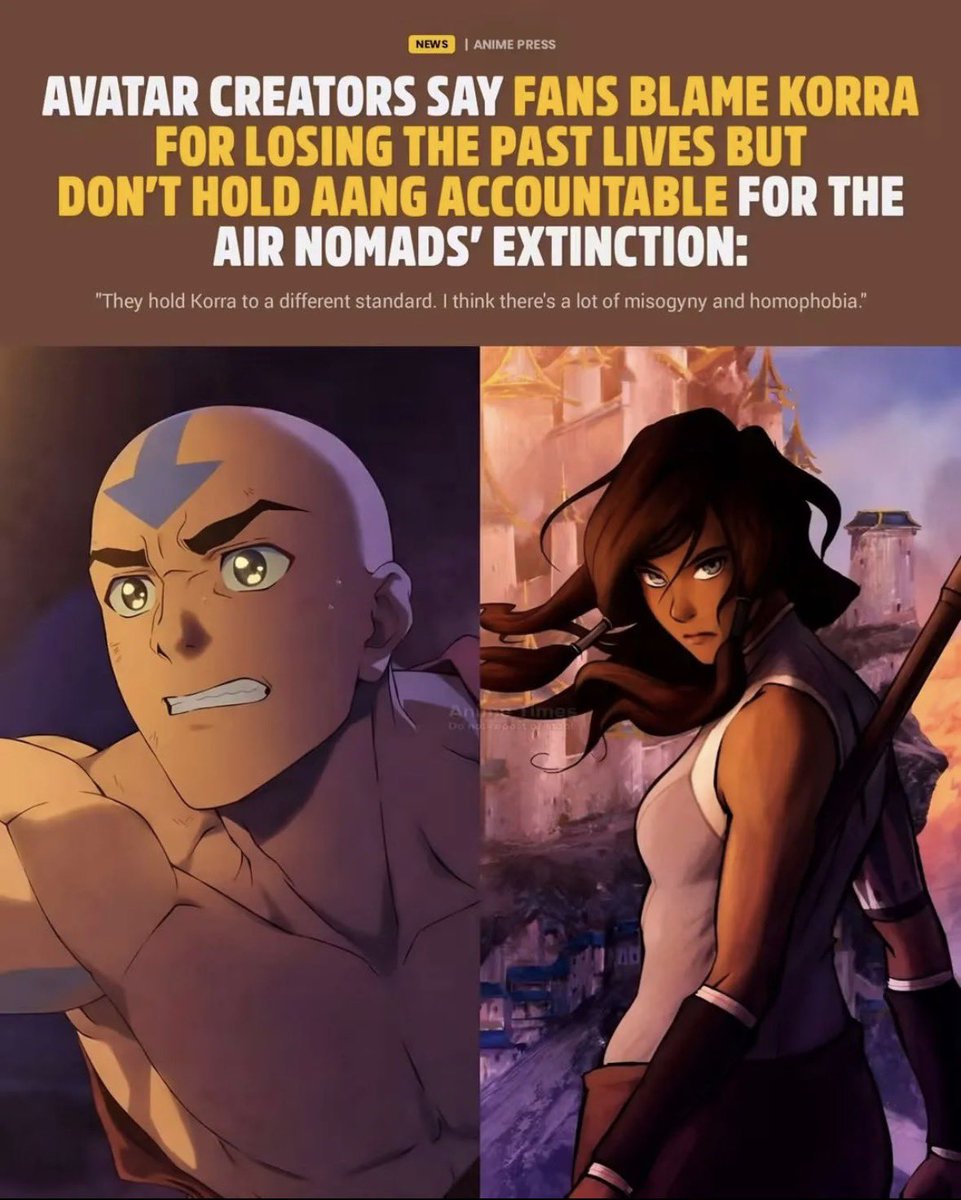 emmywayne64's tweet photo. Can we all agree that Aang fans would rather blame Korra for losing the past lives than admit their favorite Avatar failed to save his own people? https://t.co/u8f7Wmh7Jx