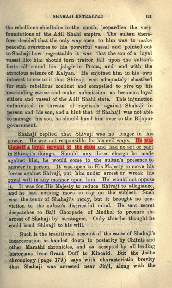laymanyapper's tweet photo. Shivaji called himself “a hereditary slave of the Mughals.”

A thread on the hereditary servitude of the Bhonsles to their Musalman masters. 🧵

Gen 1: Shahji Bhonsle: In a letter to Adil Shah, Shahji stated that he was a loyal servant of the state and had no part in Shivaji’s- https://t.co/FwFTRZlGQM