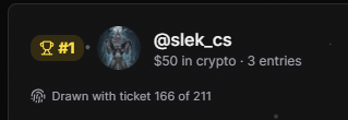 Halfordsucks's tweet photo. Winner of the streamneeds test giveaway @slek_CS 

$50 sol will land in your account in the next day or so https://t.co/k133bNJOGv