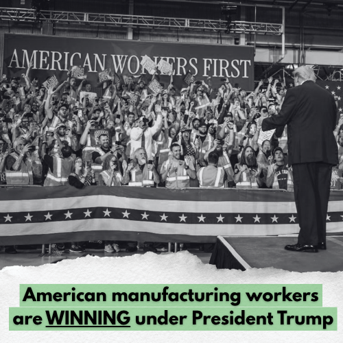 USTradeRep's tweet photo. Under President Trump’s leadership, American manufacturing wages are outpacing inflation by more than $1,800, reversing the losses seen during the Biden administration. https://t.co/xlzqDCFtky