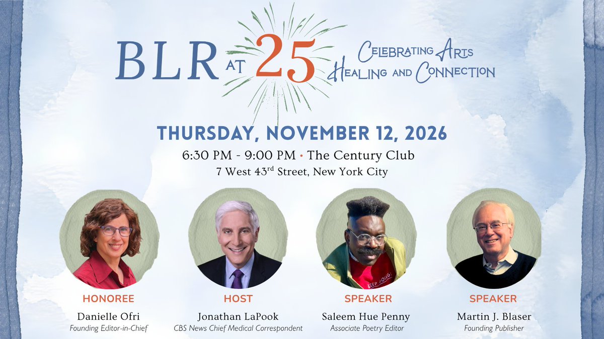 BLReview's tweet photo. Please join us for BLR's 25th anniversary celebration on November 12 at the historic Century Club in NYC. 🎉 We will honor BLR’s 25 years as well as our visionary founding editor-in-chief, @danielleofri. 

We'd love to see you there!
https://t.co/YZdu5SIxd6 https://t.co/cS7fqsx8aS