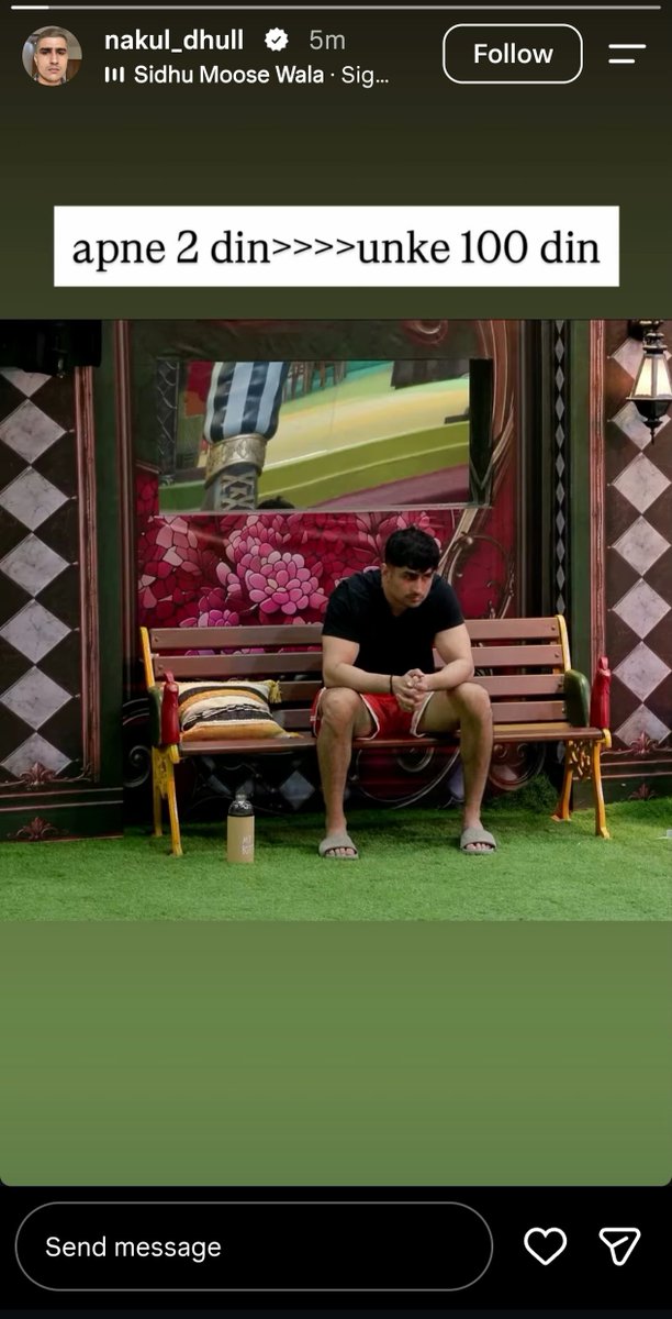 Nakul_D0N's tweet photo. NAKUL DHULL INSTAGRAM STORY 

Apne 2 din >>> unke 100 din 😭🔥

Nakul’s story speaks louder than words 😂

#BiggBoss20 #NakulDhull #BB20 https://t.co/bxZ0NWUNYh