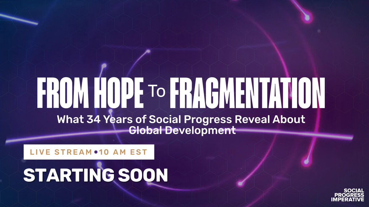 socprogress's tweet photo. 💡Since 2010, the annual momentum of global progress has slowed by 41%. Join us live to discover what is driving this deceleration. 🌎

The Social Progress Index Time Series launch event starts 🔶 today 🔶 at 10 am EST.

Join our livestream at https://t.co/r6Z8Gx6YsJ https://t.co/9DnvRVad6W