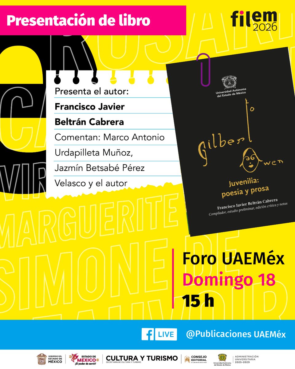 Filem_Mx's tweet photo. 📚 El rigor académico y la excelencia editorial se dan cita en la #FILEM con historias para todas y todos.  Descubre la riqueza del pensamiento universitario a través del Fondo Editorial UAEMéx. 💚💛   🗓 Consulta el programa y agenda: https://t.co/h5QnQIgjqO https://t.co/gN4P0A8w00