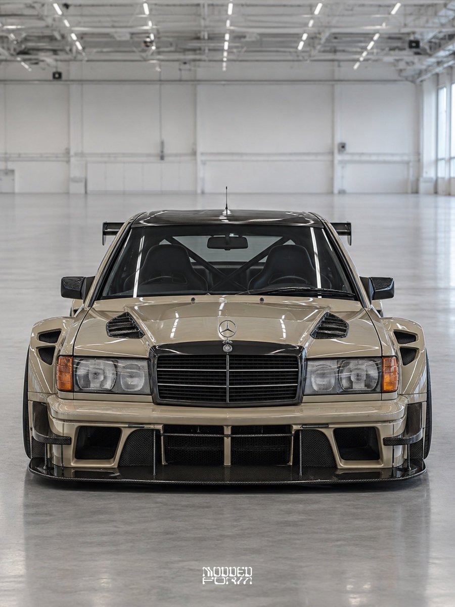 moddedform's tweet photo. Mercedes-Benz 190E Evo II ‘Desert Beige’ https://t.co/OE0RG2Rzw8