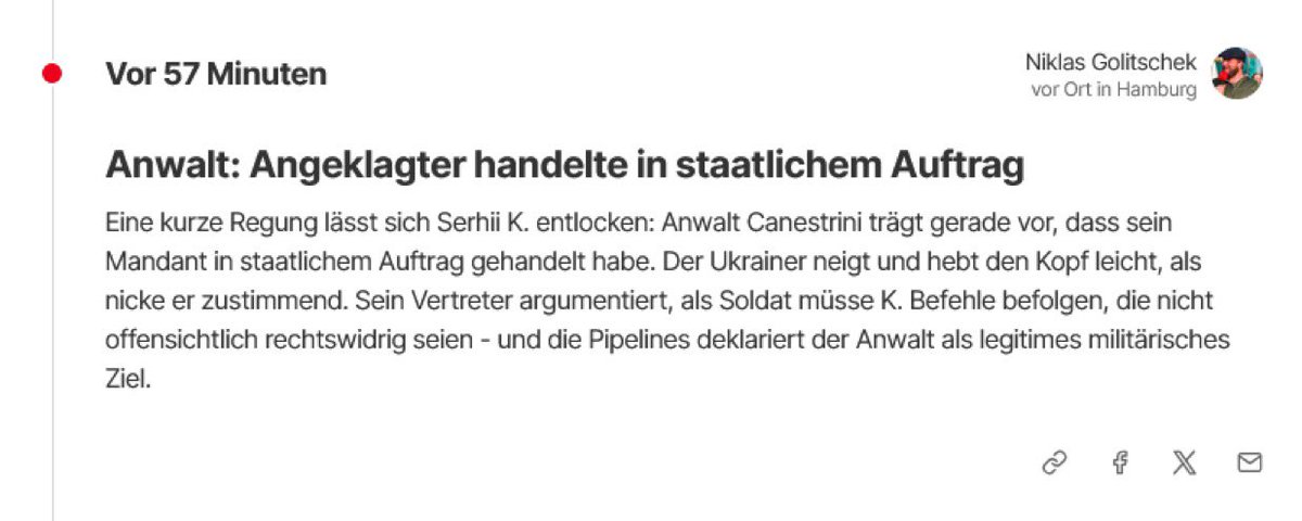 gewoonmerels's tweet photo. ☎️ De advocaat van de Oekraïense verdachte in de zaak van de aanslag op de Nordstream-pijpleidingen heeft toegegeven dat deze op staatsbevel heeft gehandeld.

Nederland blijft dit steunen !! We zijn leeg gezogen en overheden wisten dit want het was een onderdeel van de hele agenda.