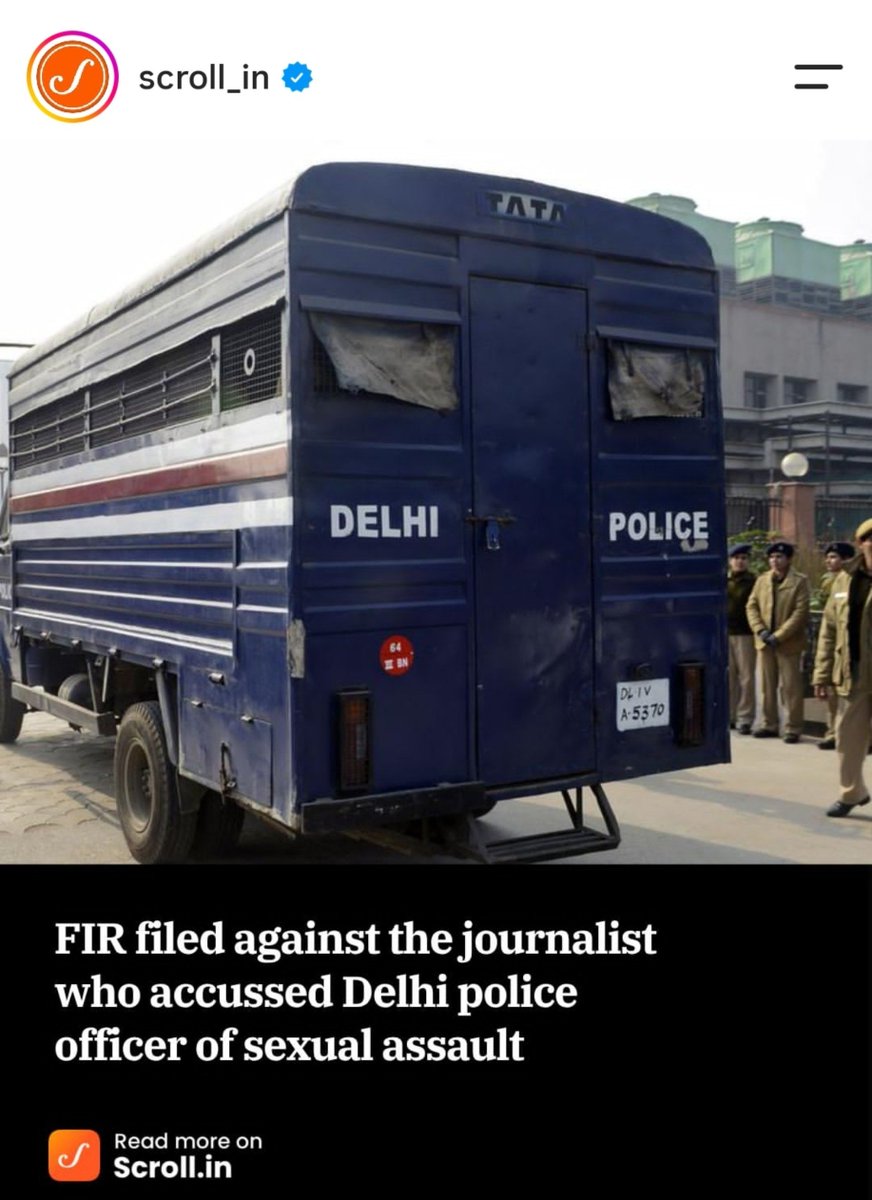 parthpunter's tweet photo. A journalist accused a Delhi Police officer of sexual harrasment.

An FIR was promptly filed.....against the journalist https://t.co/NWXbUwNAkD