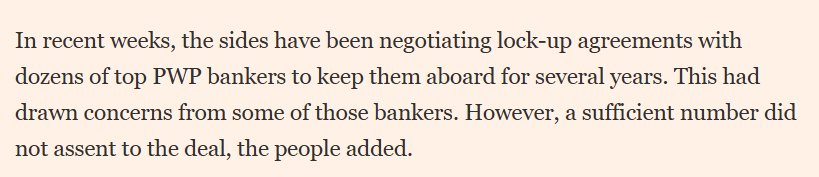 sindap's tweet photo. NEW: Merger between Perella Weinberg and Piper Sandler is OFF after too many PWP bankers didn't wanna join the new firm in an all-stock combination:

https://t.co/jMQKYfJeVv https://t.co/vUzyxp2IYB