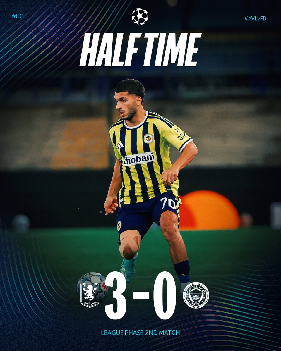 Fenerbahce's tweet photo. İY | Aston Villa 3-0 Fenerbahçe https://t.co/cjvybzLiax