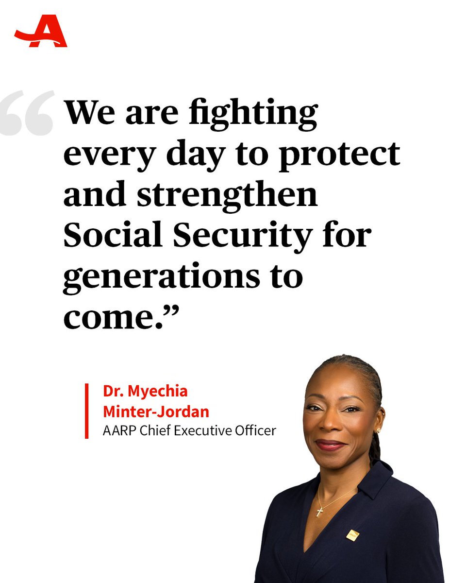 ARAARP's tweet photo. The annual Social Security COLA helps millions of older adults keep up with rising costs and make ends meet. AARP will never stop fighting against efforts that threaten the financial security Americans have earned. Full statement: https://t.co/XvFsJlmLAY https://t.co/zcV8JbkfVB