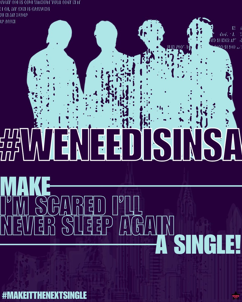 5SOSDigest's tweet photo. Give her the single treatment! 📢
What do we gotta do for I’m Scared I’ll Never Sleep Again to get its props? 👀
#MakeItTheNextSingle #WeNeedISINSA
@WeNeedISINSA @5SOS @Calum5SOS @Ashton5SOS @Luke5SOS @Michael5SOS @RepublicRecords https://t.co/WL2KqmSCvL
