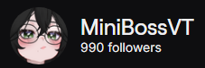 MiniBossVT's tweet photo. OMG YALL IM ONLY 10 AWAY FROM 1K!?!?! WHAAAAA THAT'S INSANE. If yall are into chaotic, angry catgirls, feel free to give me a follow over on the purple app~ ✨ https://t.co/d7M9SsmS9z
