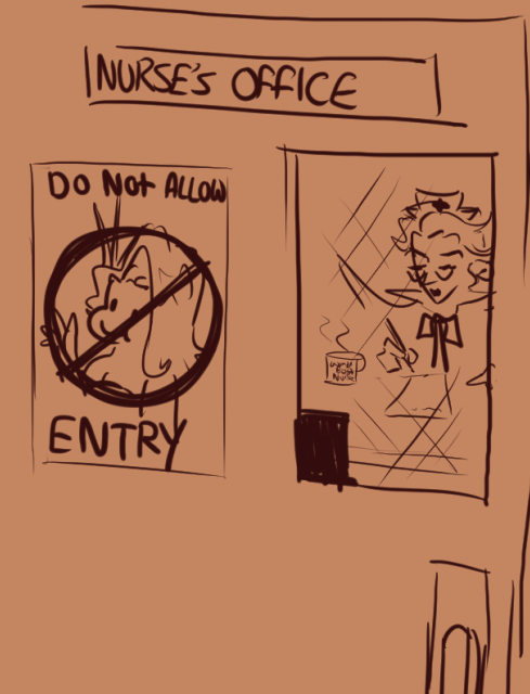 EffieGlasss's tweet photo. had a vision of nurse harrow desperately banning lady geist from her office so she can get some fucking work done that isn't prescribing her anti-psychotics or painkillers or anti aging cream https://t.co/YdoZrSyKJq