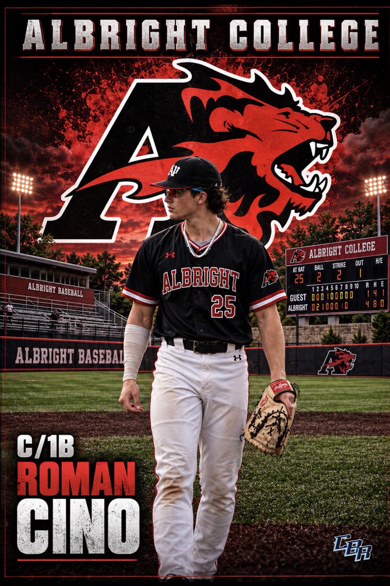 Cinobaseball's tweet photo. I am excited to announce that I have accepted an offer to continue my athletic and academic career at Albright College. I want to thank Coach Perry for granting me this outstanding opportunity. I promise to make the most of it! I would also like to take this opportunity to thank my catching coach Johnny Mo @220SecondToNone who worked with me to help get me to this point. I also would like to thank my parents for all of their love and support. They have been such an inspiration! Thank you to Zack for your continued support and help to guide me through this process @CrosBrosRecruit 
@Albright_Base @AcademicPr37577 
@CRHS_base @CRGOLDENEAGLES @CrosBrosRecruit @CR_athletics