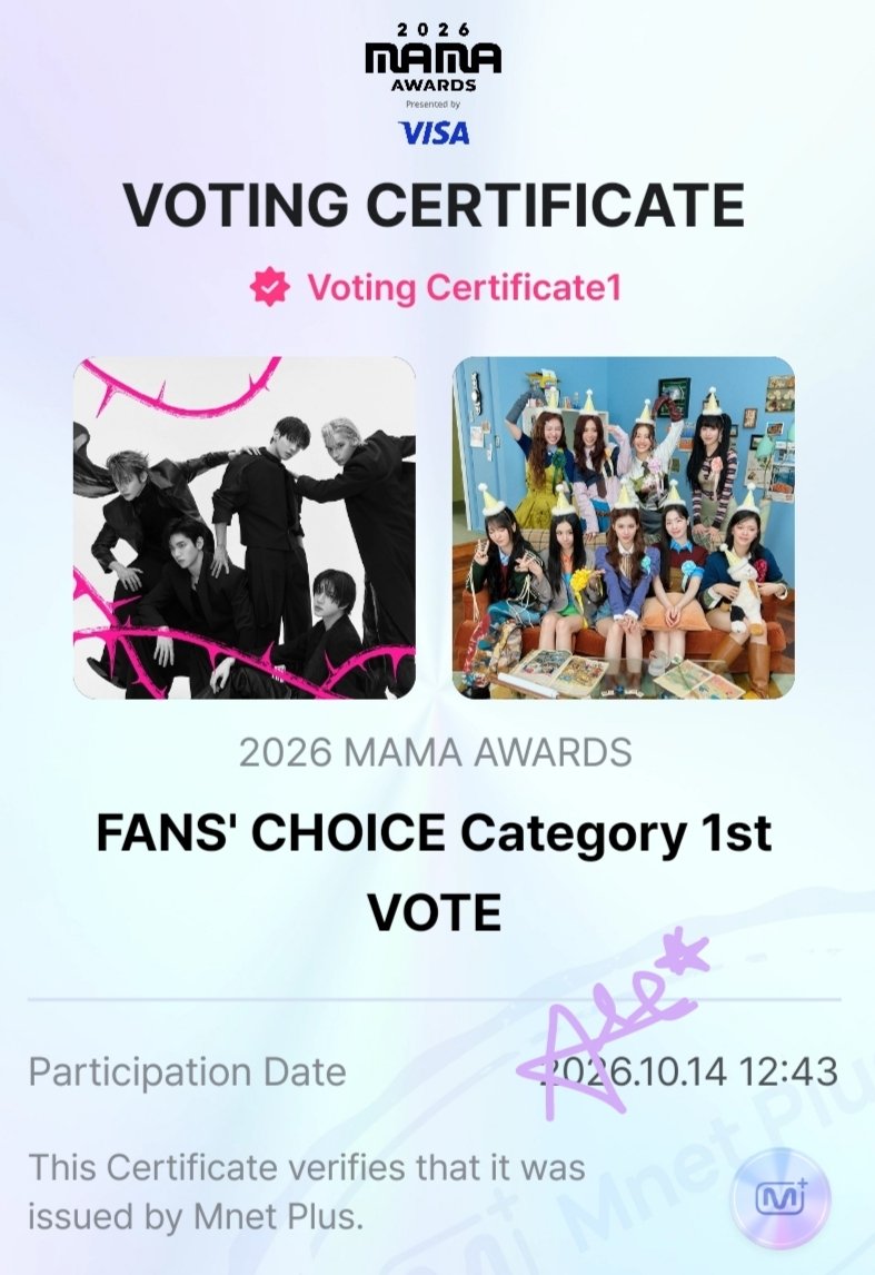 sweetyunnix's tweet photo. DINÁMICA PARA LOS VOTOS DE LOS MAMA DE TXT

- comparte tu certificado de votación
- tu canción favorita de txt
- tu bias
- 5 mutis que lo hagan
- los # correspondientes

#TOMORROWXTOGETHER
#2026MAMAVOTE 

@N0RUL3SALE @4llx_01 @melonsugarhighh @lisszzzn @myhyukadiary https://t.co/gFMD7ip7eM