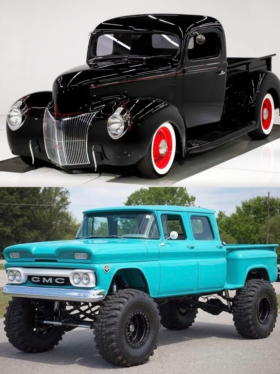 HappyMotorhead's tweet photo. Top or Bottom?  

Slick black cruiser or the lifted GMC that laughs at speed bumps? 😈🔥  

#TopOrBottom https://t.co/6cehnFUzxz