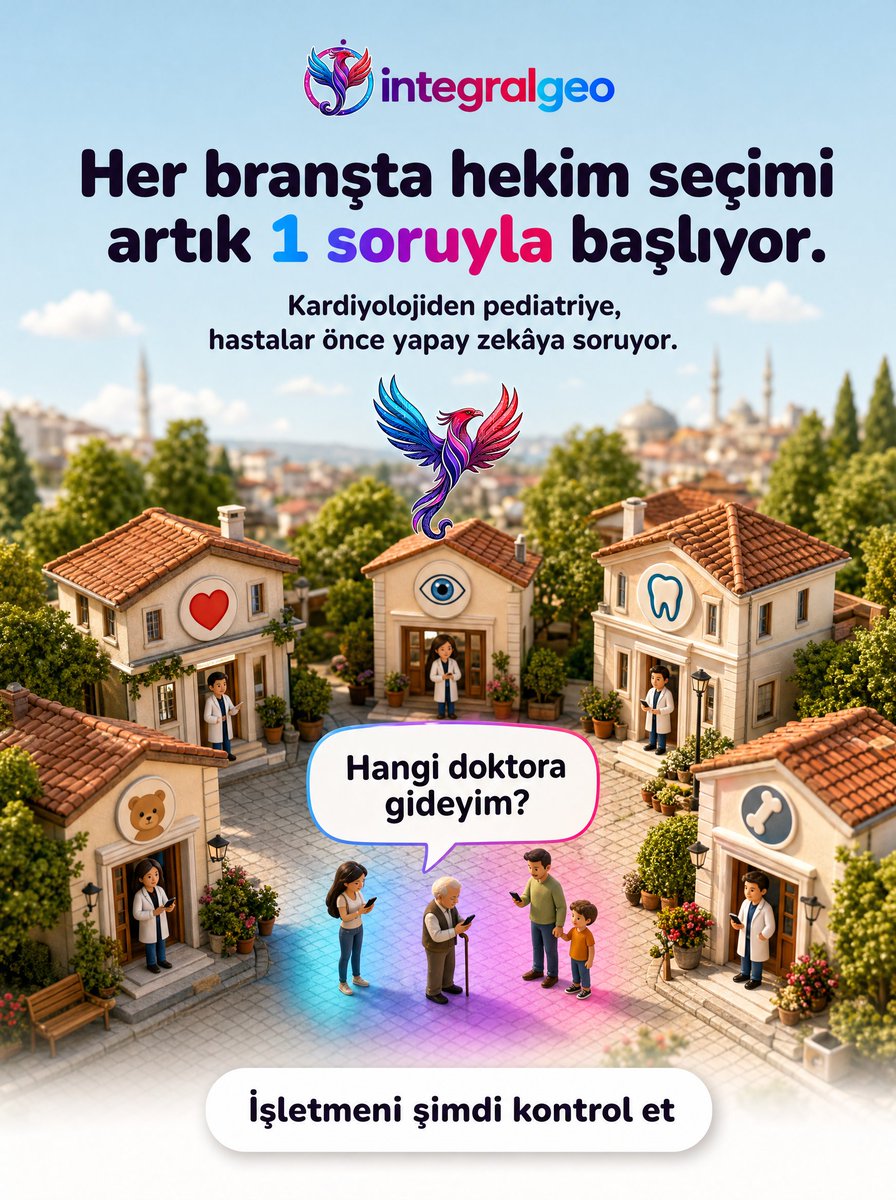 integralgeo's tweet photo. 💬 "Hangi doktora gideyim?"

Kardiyolog, göz doktoru, diş hekimi, çocuk doktoru, ortopedist... Branş fark etmeksizin hastalar artık bu soruyu önce yapay zekâya soruyor.

🤖 ChatGPT ve Gemini birkaç hekim sayıyor.
👀 Hasta o isimlere bakıyor.
📅 Liste, randevuya dönüşüyor.
#hekim https://t.co/nC9KYOZY6V